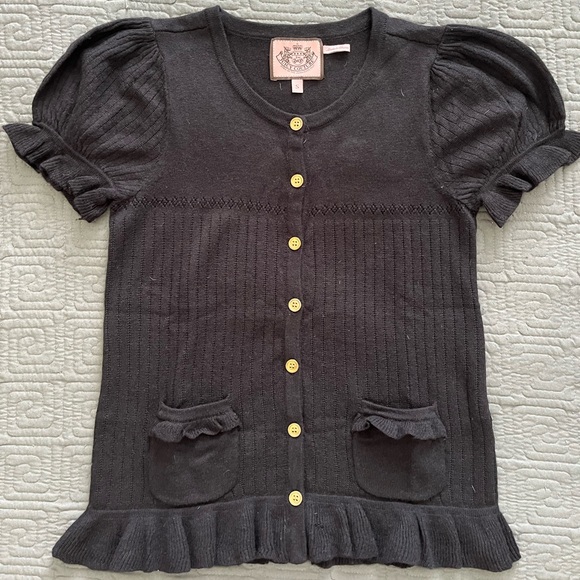 Juicy Couture Tops - Juicy Couture Black Cotton Blend Cardigan